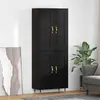 Image de vidaXL Buffet haut noir aspect chêne 69,5 x 34 x 90 cm en aggloméré