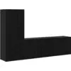 Image de vidaXL Meuble mural TV, 5 pièces, noir, imitation chêne, panneau de particules