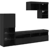 Image de vidaXL Meubles TV muraux 6 pcs Noir imitation chêne Bois composite