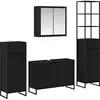 Image de vidaXL Ensemble de meubles de salle de bain avec porte Noir imitation chêne Bois composite
