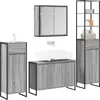 Image de vidaXL Ensemble de meubles de salle de bains avec tiroirs Bois composite gris Sonoma
