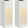 Image de vidaXL Lampe d'allée solaire LED 2 pcs Blanc Acier laminé à froid