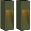 Image de vidaXL Lampe d'allée solaire LED 2 pcs vert olive Acier laminé à froid