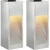 Image de vidaXL Lampe solaire LED pour allée 2 pièces Argent galvanisé