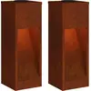 Image de vidaXL Lampe d'allée solaire LED 2 pcs Bronze Acier résistant aux intempéries