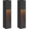 Image de vidaXL Lampe solaire LED pour clôture, lot de 2, lumière blanche chaude, 18 x 18 x 80 cm