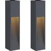 Image de vidaXL Lampe solaire LED pour clôture, lot de 2, lumière blanche chaude, 18 x 18 x 80 cm