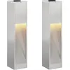 Image de vidaXL Lampes solaires LED pour allées, 2 pièces, acier inoxydable argenté