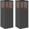 Image de vidaXL Lumière solaire de chemin LED 2 pcs noir acier laminé à froid