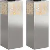 Image de vidaXL Éclairage solaire LED pour allée 2 pièces en acier inoxydable argenté