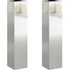 Image de Luminaire d'allée solaire à LED vidaXL, 2 pièces, argenté galvanisé