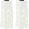 Image de vidaXL Lampe solaire LED pour chemin, lot de 2, lumière blanche chaude, 18 x 18 x 50 cm