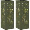 Image de vidaXL Lampe solaire LED pour chemin, lot de 2, lumière blanche chaude, 18 x 18 x 50 cm