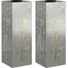 Image de vidaXL Éclairage solaire LED pour allée 2 pièces Acier galvanisé argenté
