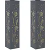 Image de vidaXL Lampada solaire LED pour chemin, 2 pièces, lumière blanche chaude, 18 x 18 x 80 cm