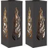 Image de vidaXL Lumière solaire de chemin LED 2 pcs noir acier laminé à froid