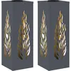 Image de vidaXL Lumière solaire de chemin à LED 2 pcs Anthracite Acier laminé à froid