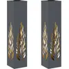 Image de vidaXL Lumière solaire de chemin à LED 2 pcs Anthracite Acier laminé à froid