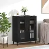 Image de vidaXL Sideboard noir imitation chêne 69,5 x 34 x 90 cm Bois composite