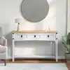Image de Vidaxl End Table Corona White 114 X 34.5 X 73 Cm Solid Pine Wood