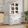 Image de Buffet vidaXL Corona blanc 100 x 48,5 x 179 cm en pin massif