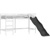 Image de Lit mezzanine pour enfant vidaXL avec toboggan, blanc et anthracite, 100 x 190 cm