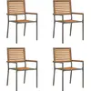 Image de vidaXL Chaises de jardin empilables, lot de 4, marron et gris, 54 x 56 x 90 cm