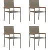 Image de vidaXL Chaises de jardin empilables, lot de 4, gris et marron, 54 x 56 x 90 cm