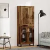 Image de vidaXL Highboard vieux bois 69,5 x 34 x 180 cm Bois composite