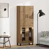 Image de vidaXL Meuble haut, 2 pièces, chêne artisanal, 69,5 x 34 x 180 cm