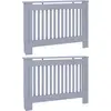 Image de vidaXL Couverture de radiateur 2 pcs Gris 112 x 19 x 81,5 cm Bois composite