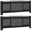 Image de vidaXL Couverture de radiateur 2 pcs Noir 205 x 20,5 x 81,5 cm
