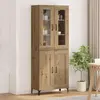 Image de vidaXL Highboard Chêne Artisan 69,5 x 34 x 180 cm Matériau dérivé du bois