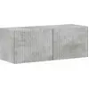 Image de vidaXL Meuble TV mural, lot de 2, aspect béton, 39 x 31 x 29,5 cm, aggloméré