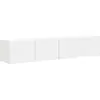 Image de vidaXL Meuble TV mural, lot de 2, blanc, 78,5 x 31 x 29,5 cm, aggloméré
