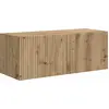 Image de Meuble TV vidaXL en chêne, style artisanal, 78,5 x 31 x 29,5 cm