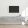 Image de vidaXL Meuble TV mural, lot de 2, aspect béton, 98 x 31 x 29,5 cm, aggloméré