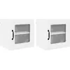 Image de vidaXL Armoire murale en verre LUCCA, lot de 2, blanc, 40 x 31 x 40 cm, aggloméré