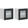Image de Armoire murale en verre vidaXL LUCCA, lot de 2, noir, 40 x 31 x 40 cm
