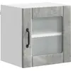 Image de Armoire murale en verre vidaXL LUCCA, gris béton, 40 x 31 x 40 cm, aggloméré