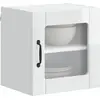 Image de Armoire murale en verre vidaXL LUCCA, blanc brillant, 40 x 31 x 40 cm
