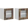Image de vidaXL Armoire vitrée LUCCA, 2 pièces, bois composite imitation chêne fumé