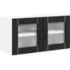 Image de Armoire murale en verre vidaXL LUCCA, noire, 80 x 31 x 40 cm, aggloméré