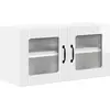 Image de Armoire murale en verre vidaXL LUCCA, blanc brillant, 80 x 31 x 40 cm
