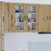 Image de Armoire murale en verre vidaXL LUCCA, chêne artisanal, 80 x 31 x 80 cm