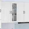 Image de Armoire murale en verre vidaXL LUCCA, blanc brillant, 40 x 31 x 100 cm