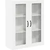 Image de Armoire murale en verre vidaXL LUCCA, blanche, 80 x 31 x 100 cm, aggloméré