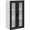 Image de Armoire murale en verre vidaXL LUCCA, noire, 60 x 31 x 100 cm, aggloméré