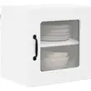 Image de Armoire murale en verre vidaXL PORTO, blanche, 40 x 31 x 40 cm, aggloméré