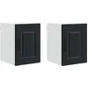 Image de vidaXL Armoire murale PORTO, lot de 2, noire, en panneaux de particules